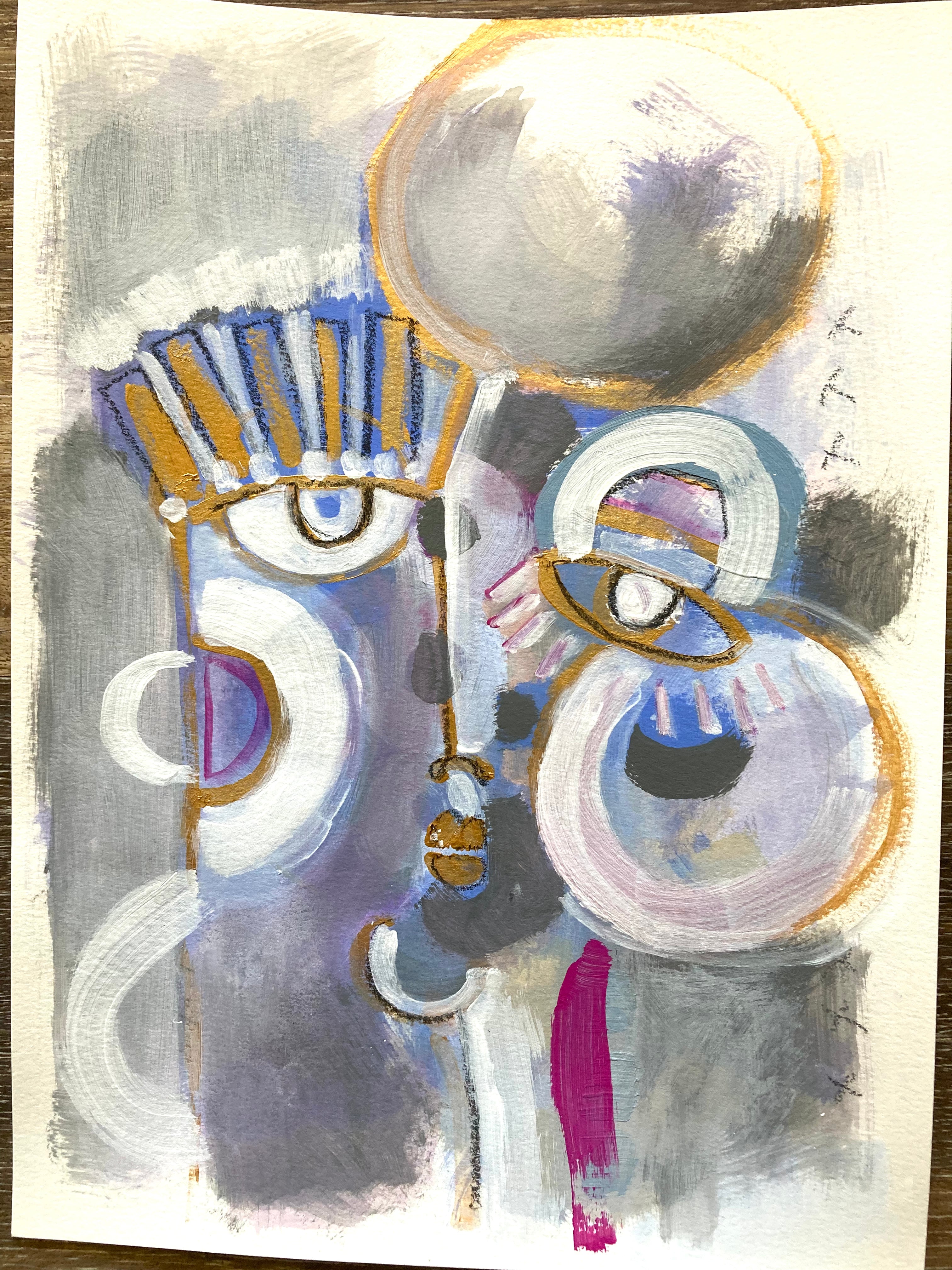 Lilac and Grey Face