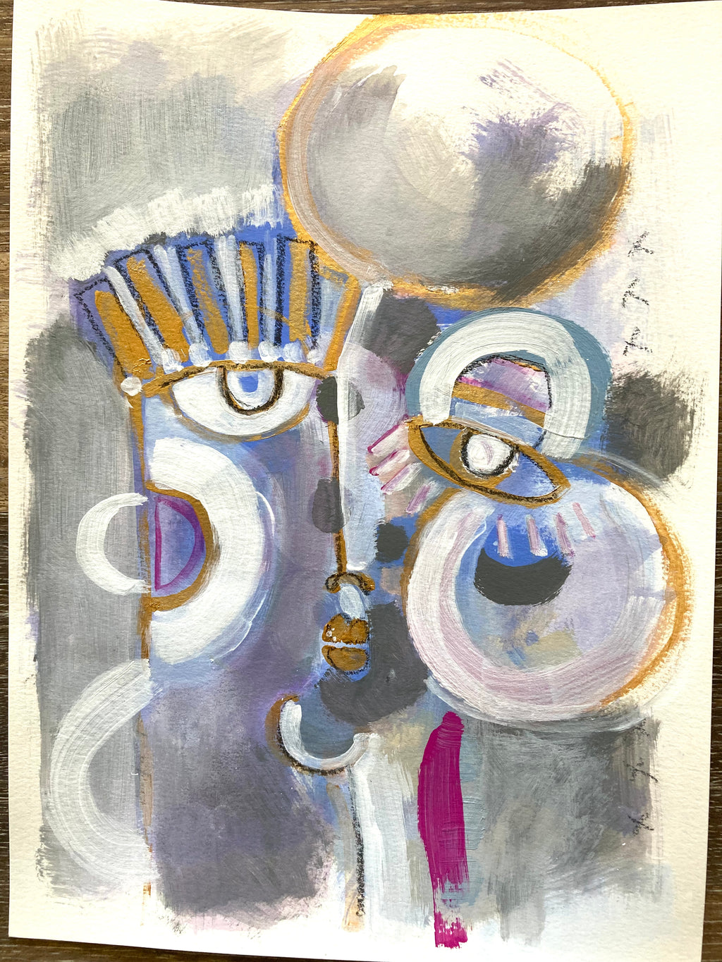 Lilac and Grey Face